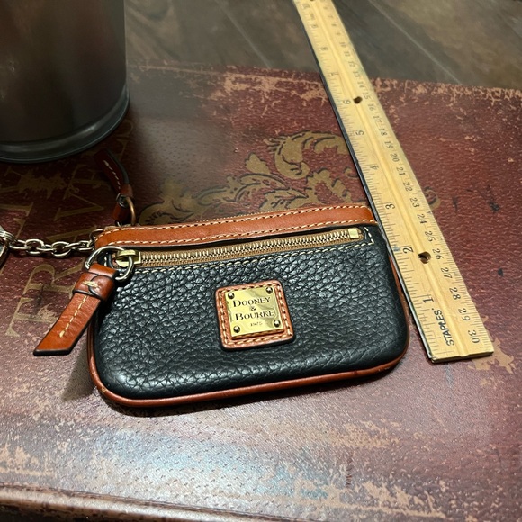 Dooney & Bourke Navy and Brown Leather Keychain Wallet - Picture 3 of 7